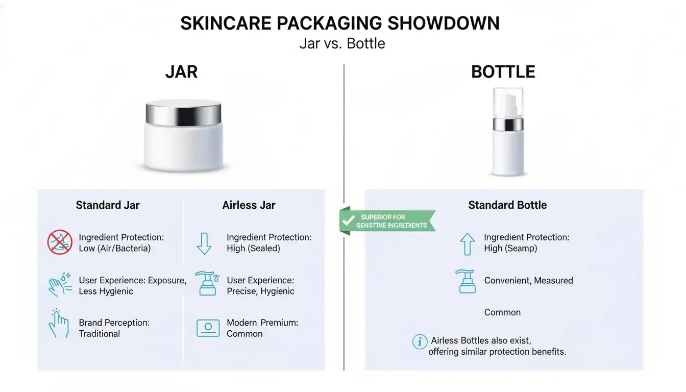 Airless jars vs. bottles: a comparison of functionality