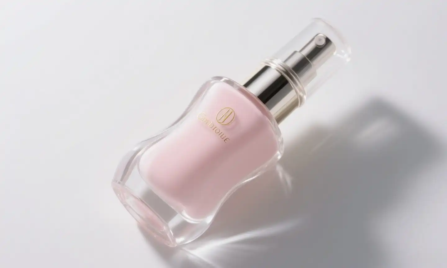 luxury cosmetic bottle with pink liquid
