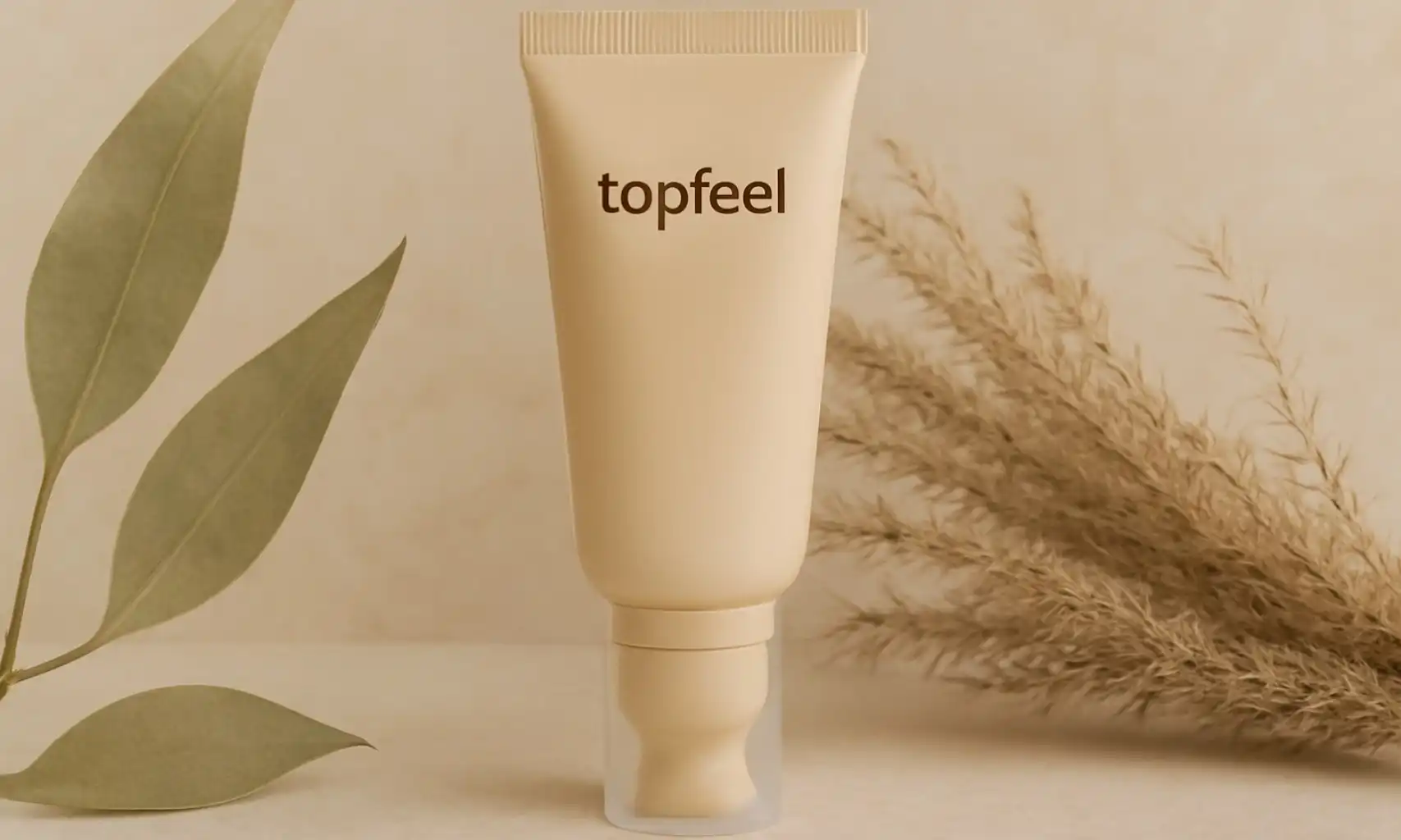 natual cosmetic tube with skincare