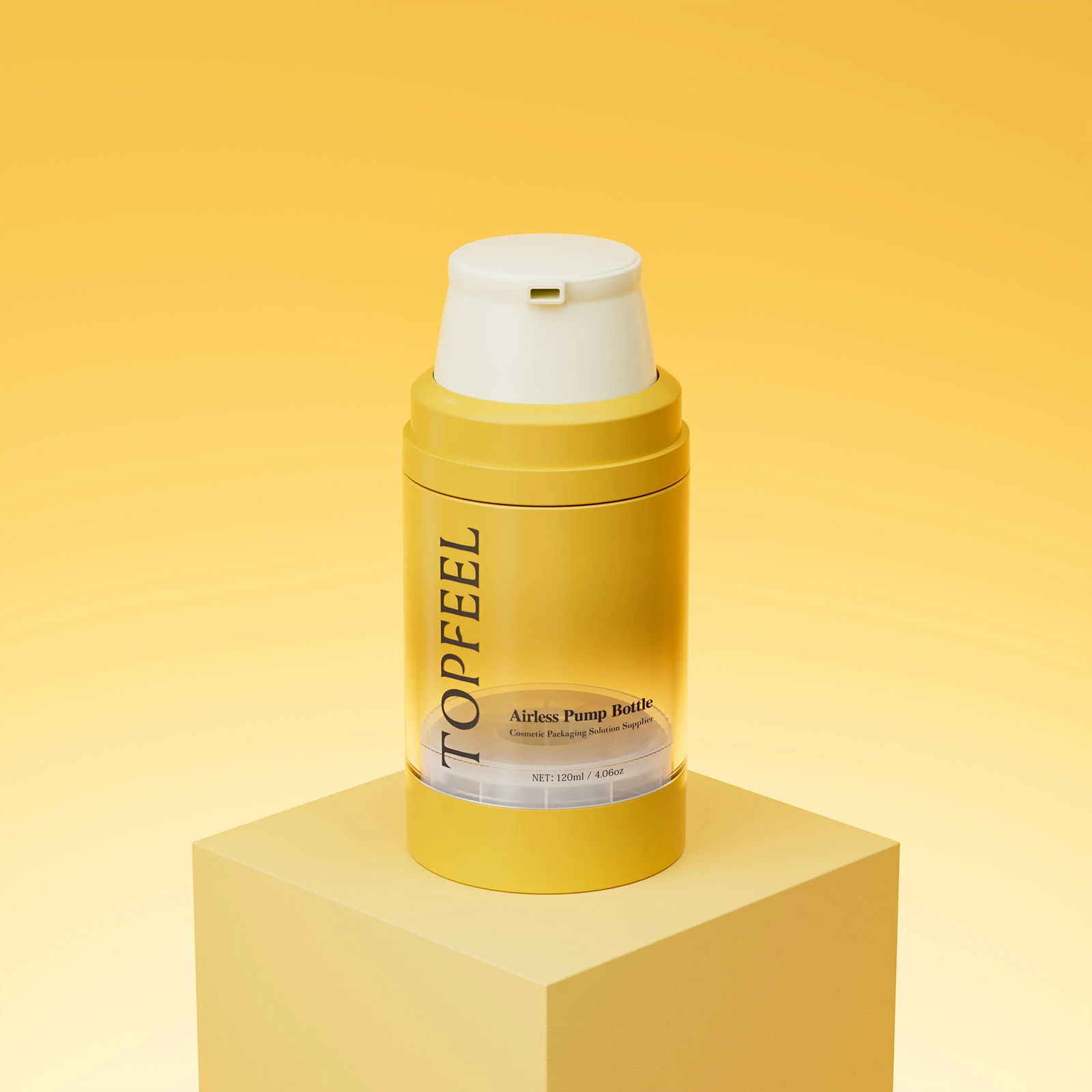 yellow airless bottle 