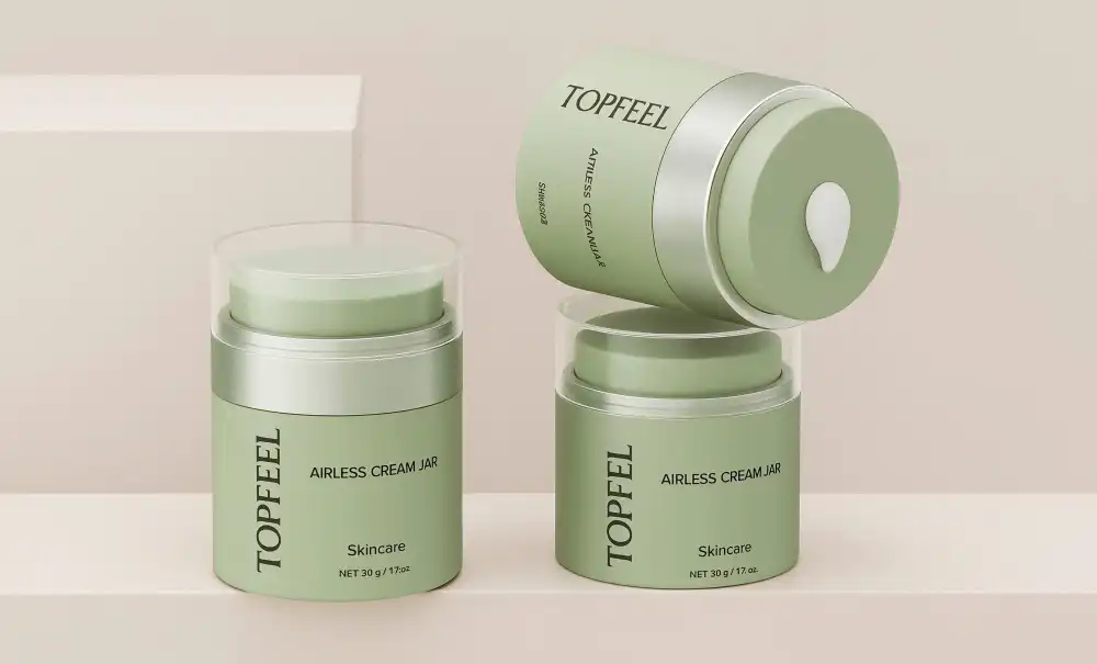 the green cream jar packaging