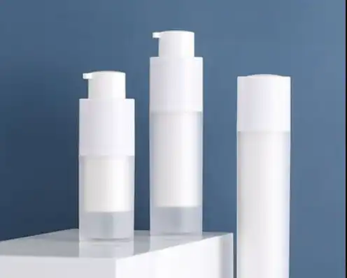 white airless pump bottle