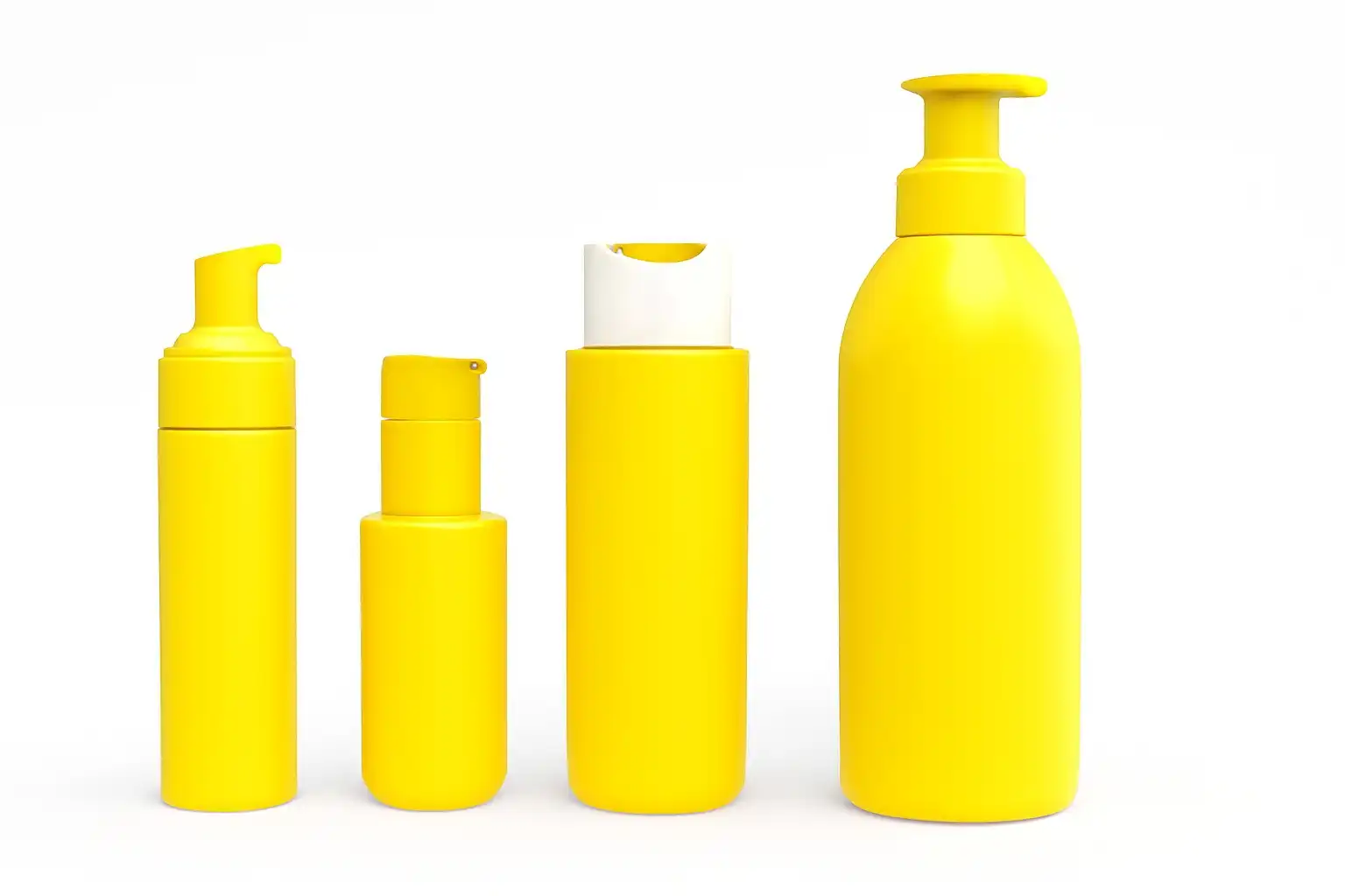 4 yellow skincare bottle 4 yellow skincare bottle