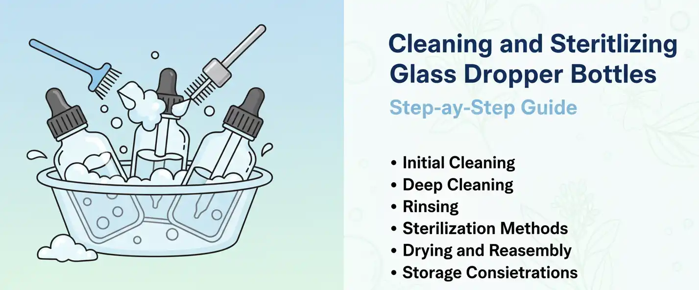 Cleaning and Sterilizing Glass Dropper Bottles: Step-by-Step Guide